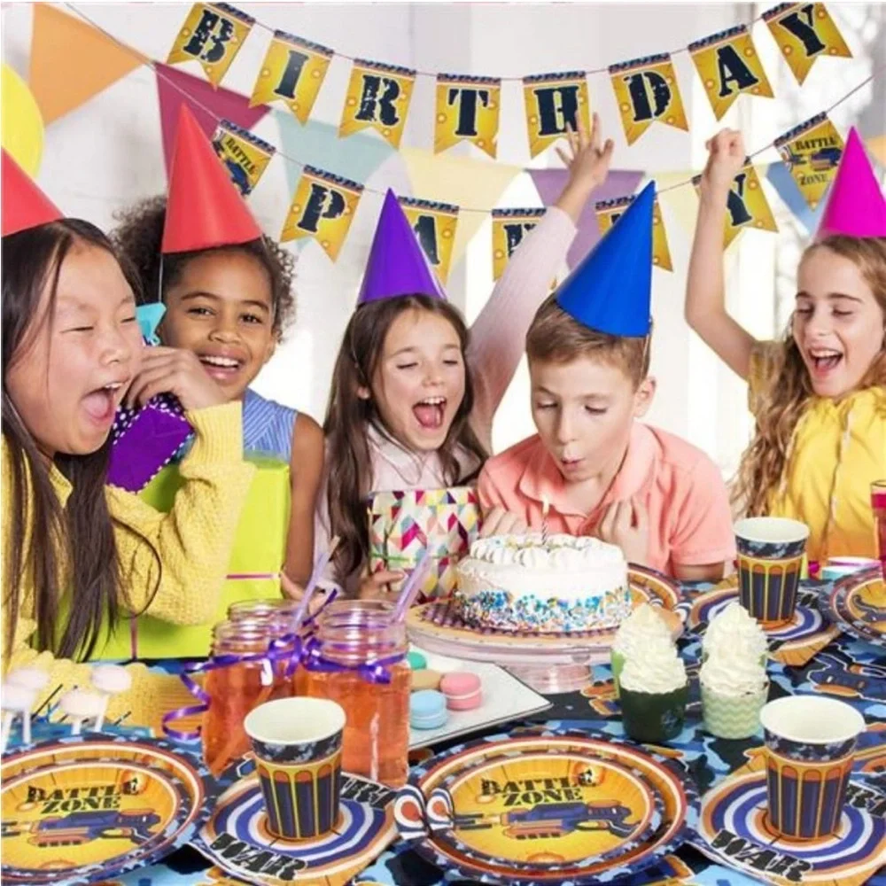 Dart War Party Supplies,102 pc.table ware,& 30 pc.,Ceiling Decoration Dart War